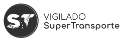 Logotipo de SuperTransporte con las iniciales "ST" dentro de un círculo y el texto "Vigilado SuperTransporte" al lado.