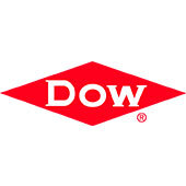 Logotipo de Dow con su distintivo rombo rojo y texto blanco en el centro.