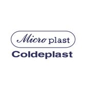 Logotipo de Microplast Coldeplast en texto azul sobre fondo blanco.